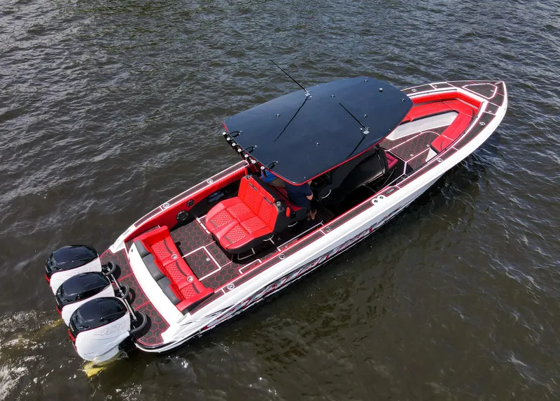 Slide: The Image of 2020 Statement 380 Open boat on water, aerial view. - 39