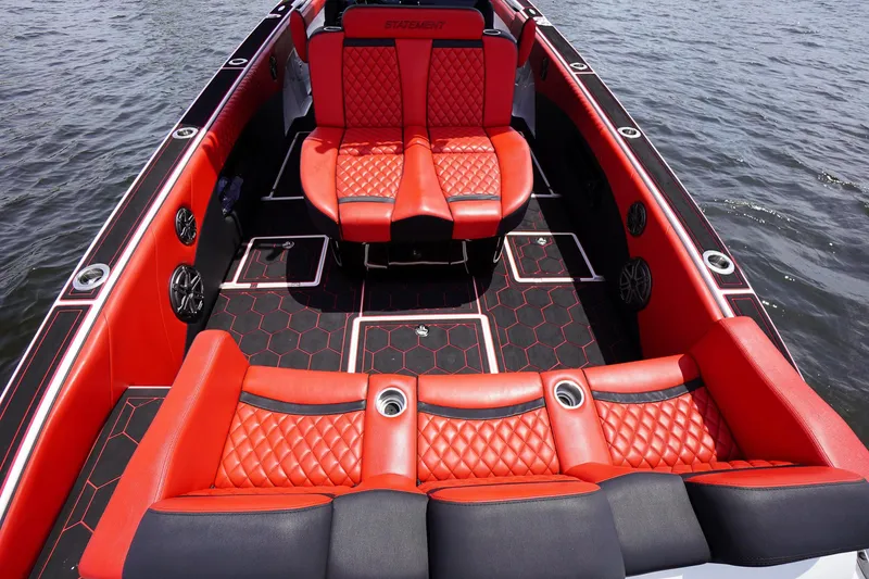 Slide: The Image of Luxurious interior of Statement 380 Open boat, 2020 model. - 8