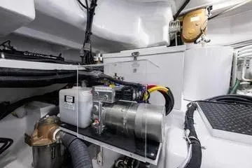 Slide: The Image of Engine room of 2024 Northwest 55 yacht, showcasing advanced mechanical components. - 97