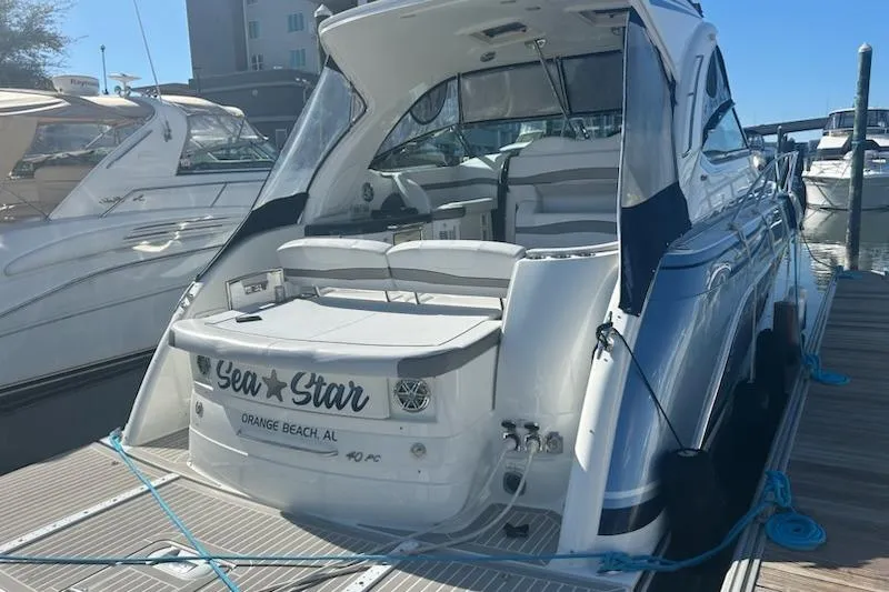 Slide: The Image of 2018 Formula 40 Performance Cruiser docked, named "Sea Star," in Orange Beach, AL. - 3