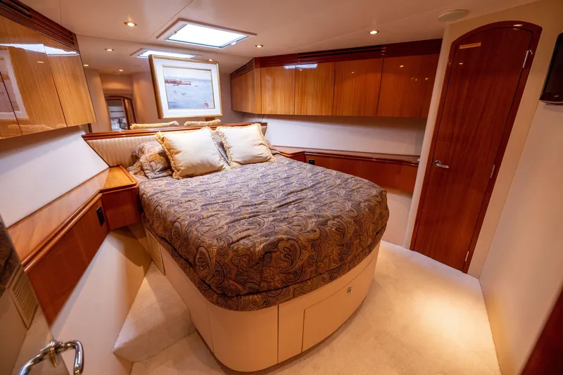 Slide: The Image of Luxurious bathroom in 2005 Hatteras 80 Motor Yacht with elegant fixtures and decor. - 39