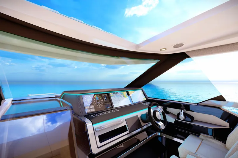 Slide: The Image of Open grill on Saxdor 400 GTS boat, 2025 model, by the water. - 5