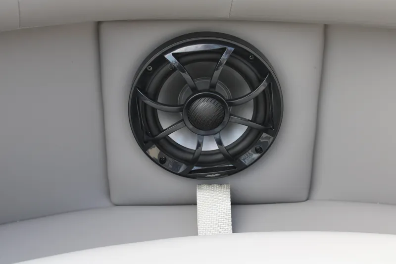 Slide: The Image of Speaker on 2026 Premier 220 Sunscape RL - CL boat, integrated in cushioned panel. - 8