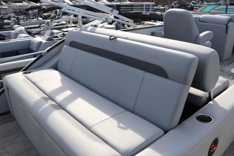 Slide: The Image of 2026 Bentley Pontoons Legacy 223 Swingback with luxurious seating and modern design. - 7