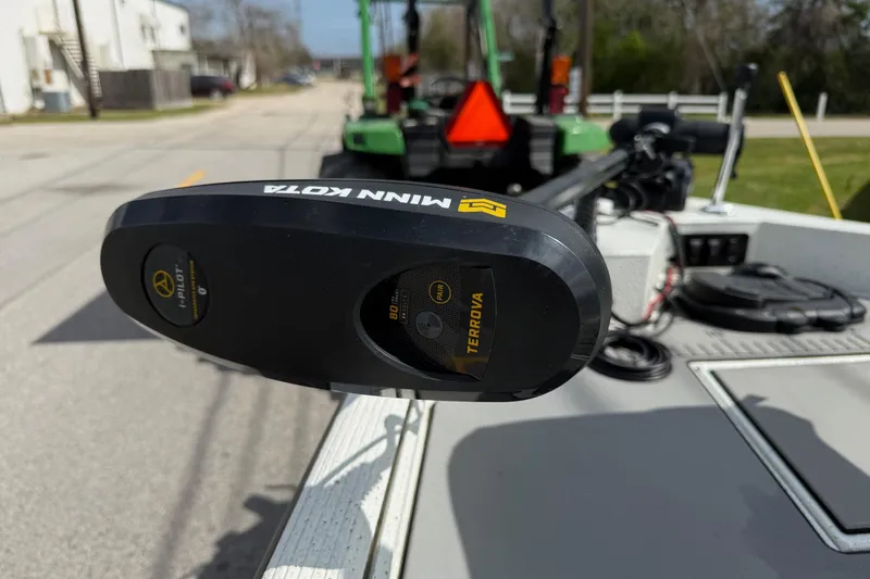 Slide: The Image of Minn Kota Terrova trolling motor on 2020 Excel 203 Bay Pro boat. - 17