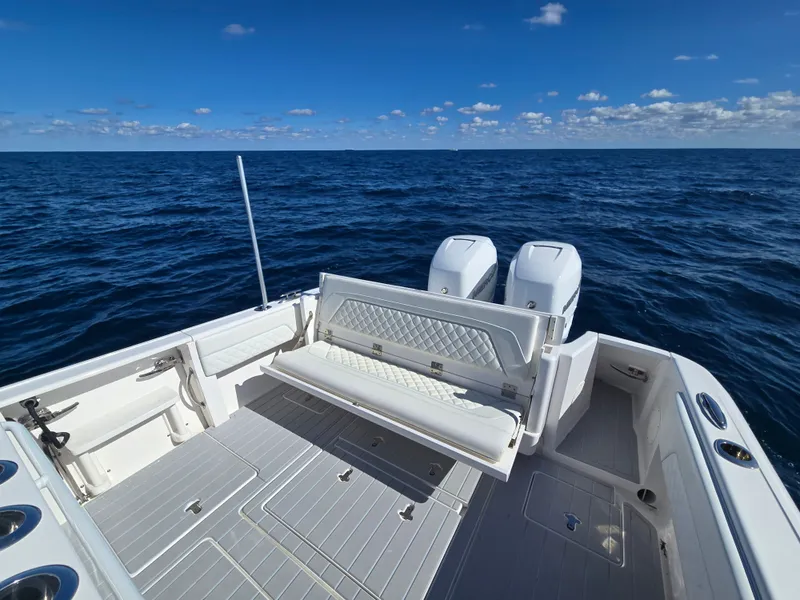 Slide: The Image of 2019 Intrepid 327 boat on open sea. - 2