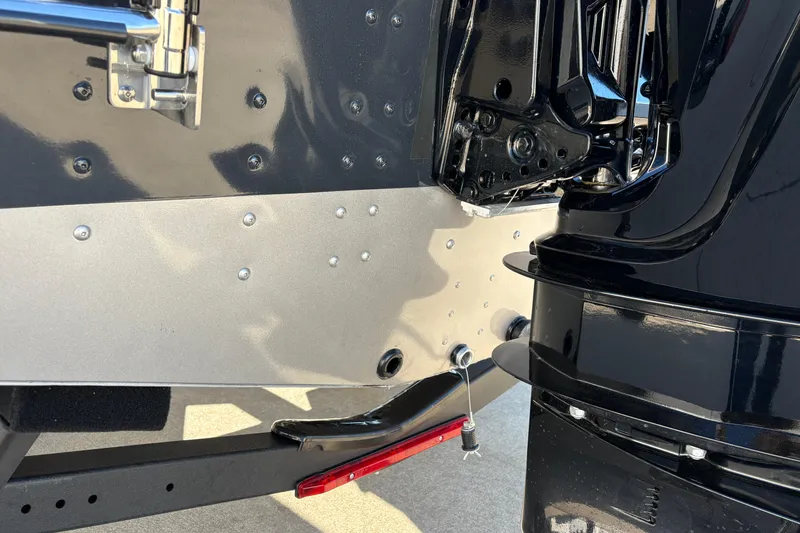 Slide: The Image of 2025 Lund 1875 Pro Guide boat transom and motor mount detail. - 9