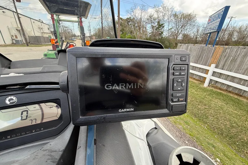 Slide: The Image of Garmin display on 2022 Sea-Doo FishPro Sport 170, showing dashboard and surroundings. - 10