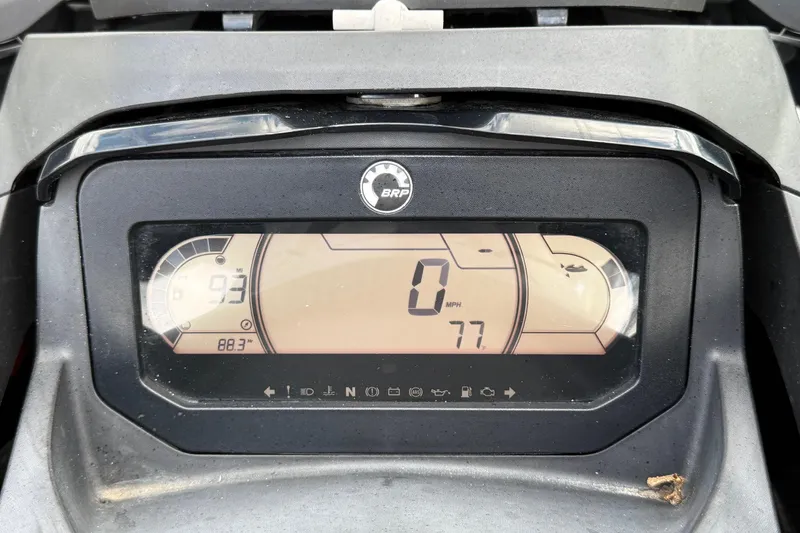 Slide: The Image of Dashboard of 2022 Sea-Doo FishPro Sport 170 showing speed and mileage. - 11