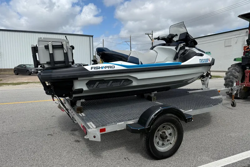 Slide: The Image of 2022 Sea-Doo FishPro Sport 170 on trailer, ready for fishing adventure. - 4
