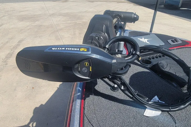 Slide: The Image of 2026 Nitro Z18 boat with Minn Kota trolling motor on deck. - 11