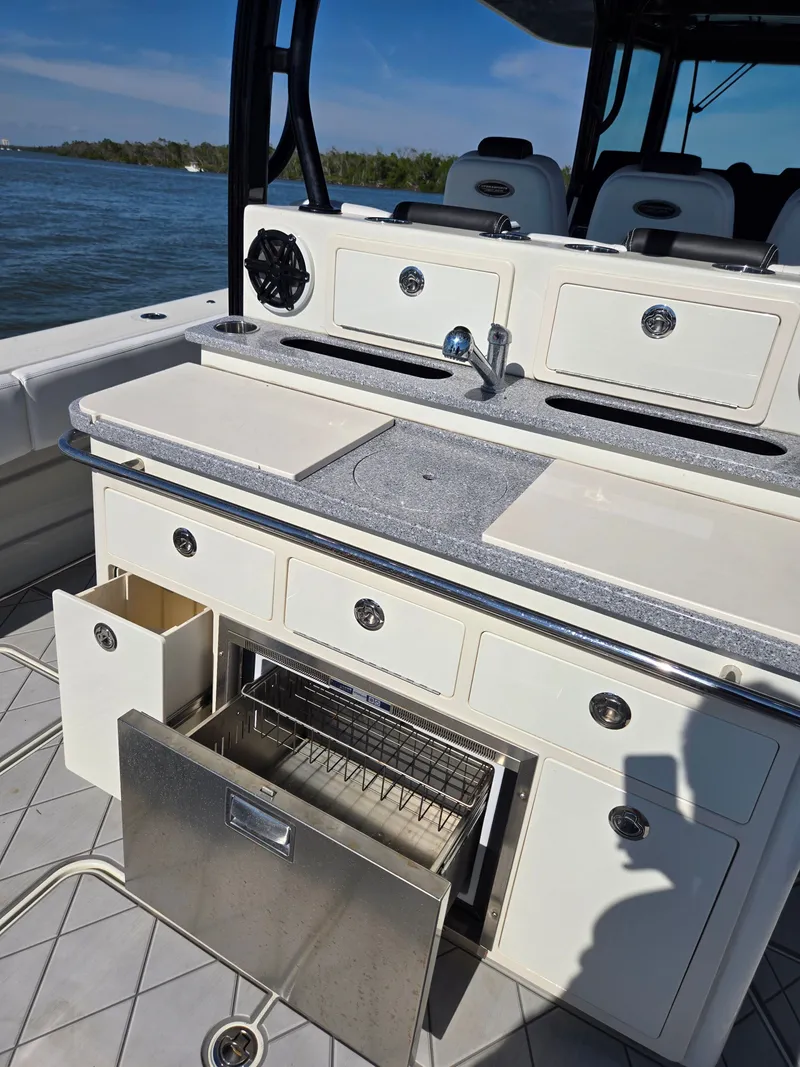Slide: The Image of 2018 HCB 42 Siesta boat kitchen with drawers and sink. - 30