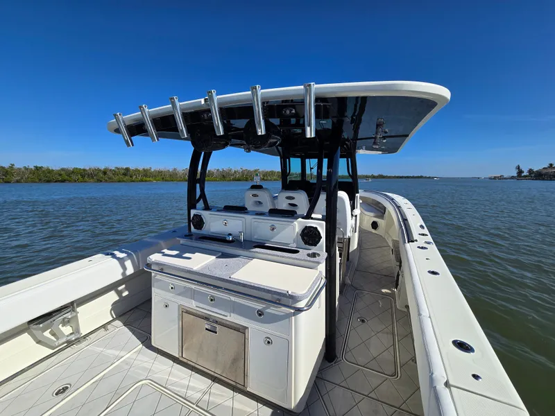 Slide: The Image of 2018 HCB 42 Siesta boat on calm waters. - 34