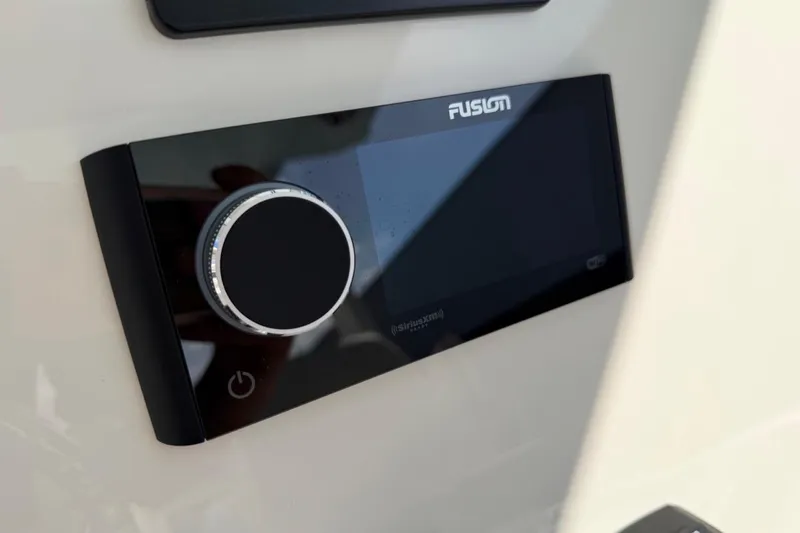 Slide: The Image of Fusion audio system on 2026 Key West 263 FS boat dashboard. - 37