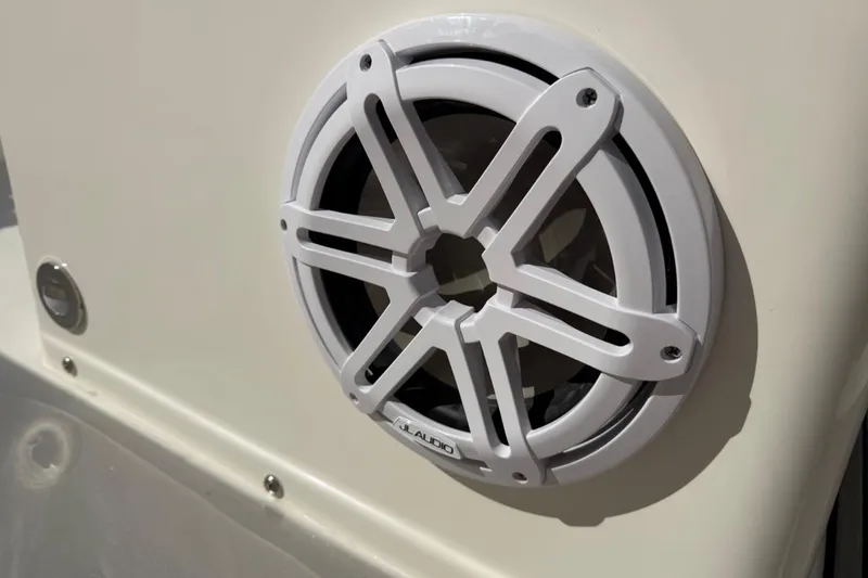 Slide: The Image of Close-up of a JL Audio speaker on a 2026 Key West 263 FS boat. - 38