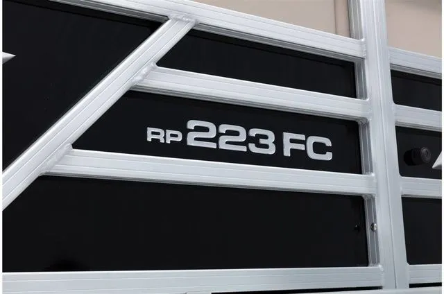 Slide: The Image of Close-up of 2022 Ranger 223FC model nameplate. - 13