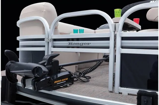 Slide: The Image of Ranger 223FC 2022 pontoon boat with Minn Kota motor. - 18