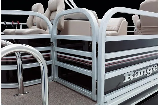 Slide: The Image of Ranger 223FC 2022 pontoon boat with comfortable seating and stylish design. - 19