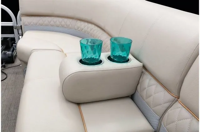 Slide: The Image of Luxurious seating in 2022 Ranger 223FC with cup holders. - 22