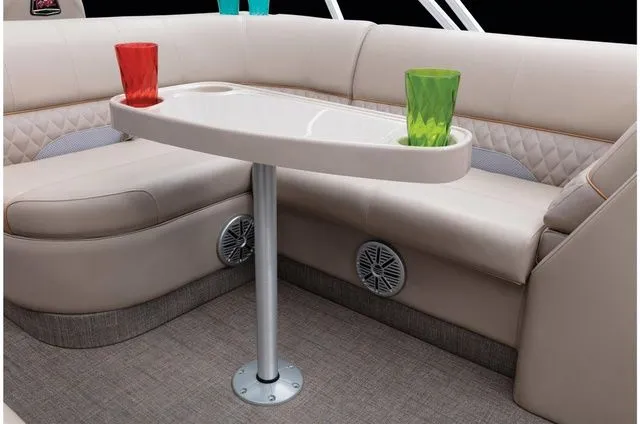 Slide: The Image of Interior of 2022 Ranger 223FC with table and cups. - 24