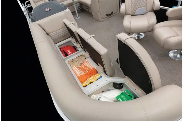 Slide: The Image of Interior of 2022 Ranger 223FC with under-seat storage. - 29