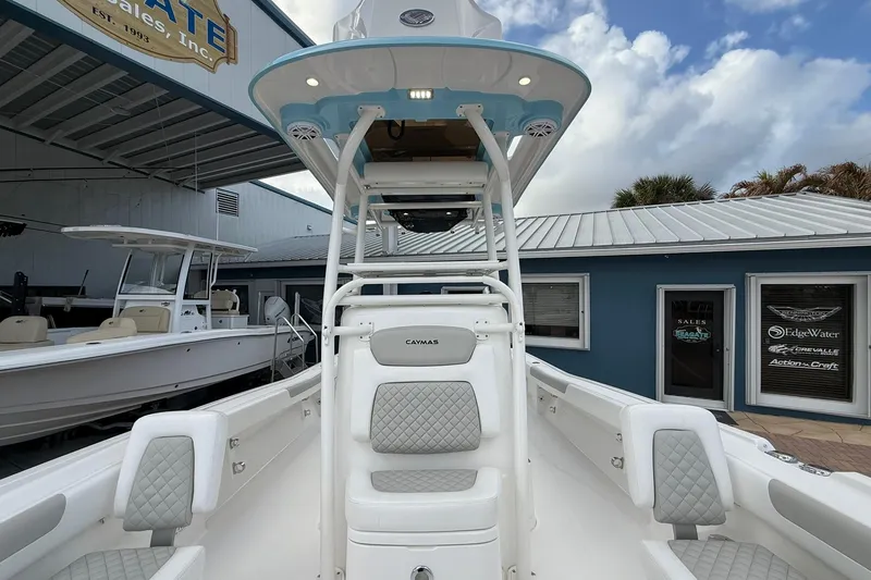 Slide: The Image of 2022 Caymas 28 HB Twin boat with sleek design and comfortable seating. - 18