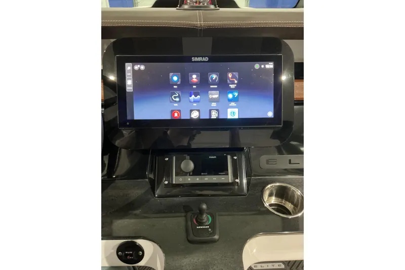 Slide: The Image of 2026 Monterey Elite 25 SD dashboard with touchscreen display and controls. - 16