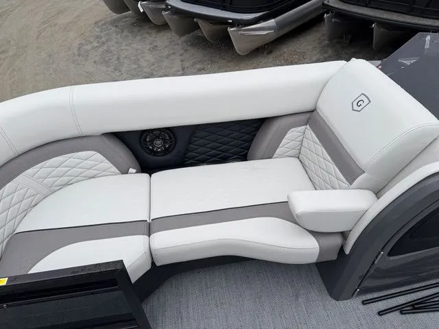 Slide: The Image of Luxurious seating in the 2026 Godfrey Monaco 235 SFL pontoon boat. - 15