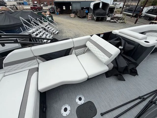 Slide: The Image of Interior of 2026 Godfrey Monaco 235 SFL with luxurious seating. - 7