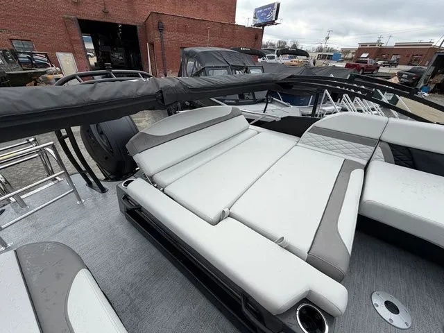 Slide: The Image of 2026 Godfrey Monaco 235 SFL pontoon boat with luxurious seating. - 8