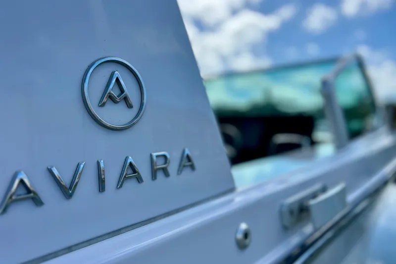 Slide: The Image of 2023 Aviara AV36 OB boat interior with sleek kitchen area and modern amenities. - 30