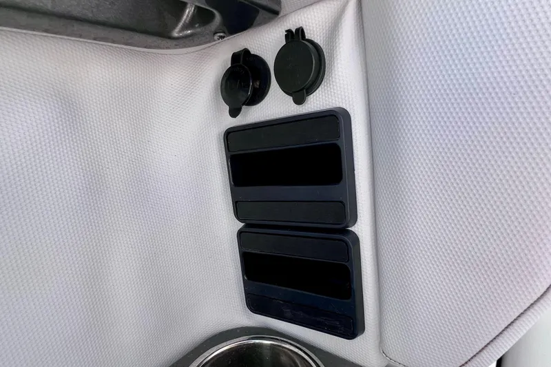 Slide: The Image of 2023 Aviara AV36 OB dashboard with navigation and control screens. - 43