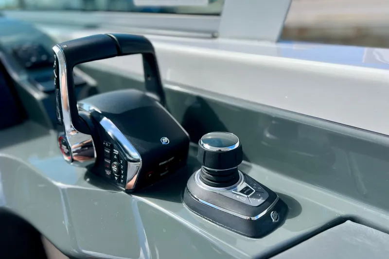 Slide: The Image of 2023 Aviara AV36 OB boat interior with sleek seating and modern design. - 62