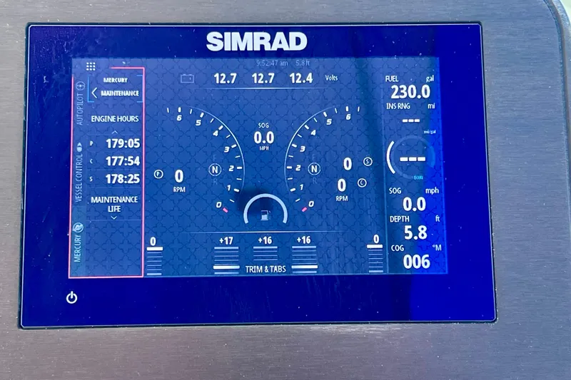 Slide: The Image of 2023 Aviara AV36 OB cabin interior with sleek design and modern lighting. - 64
