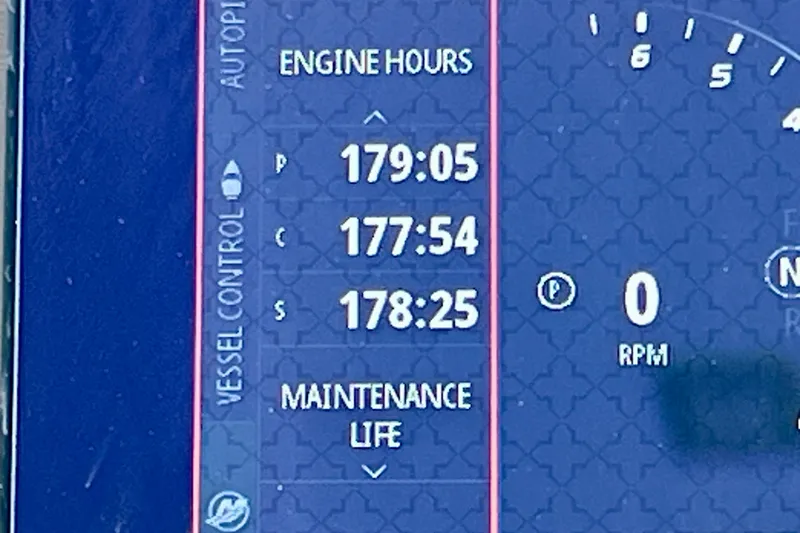 Slide: The Image of 2023 Aviara AV36 OB interior cabin with modern seating and wood paneling. - 65