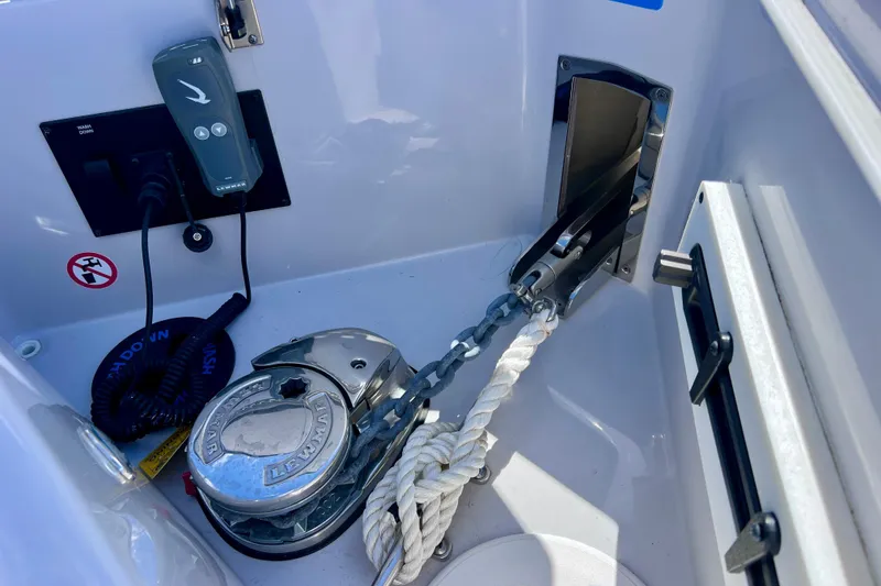 Slide: The Image of Engine hour meter showing 46.6 hours on 2023 Aviara AV36 OB boat. - 77