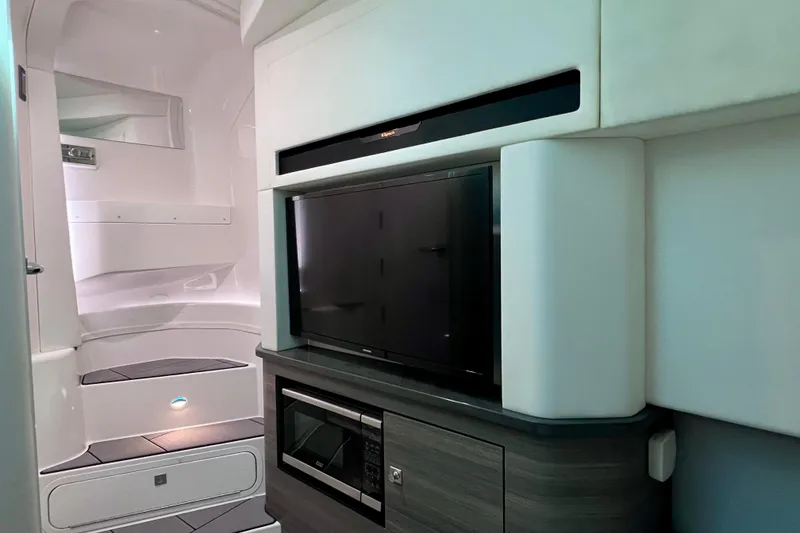 Slide: The Image of Navigation screen on 2023 Aviara AV36 OB, showing Estero Bay and nearby keys. - 84