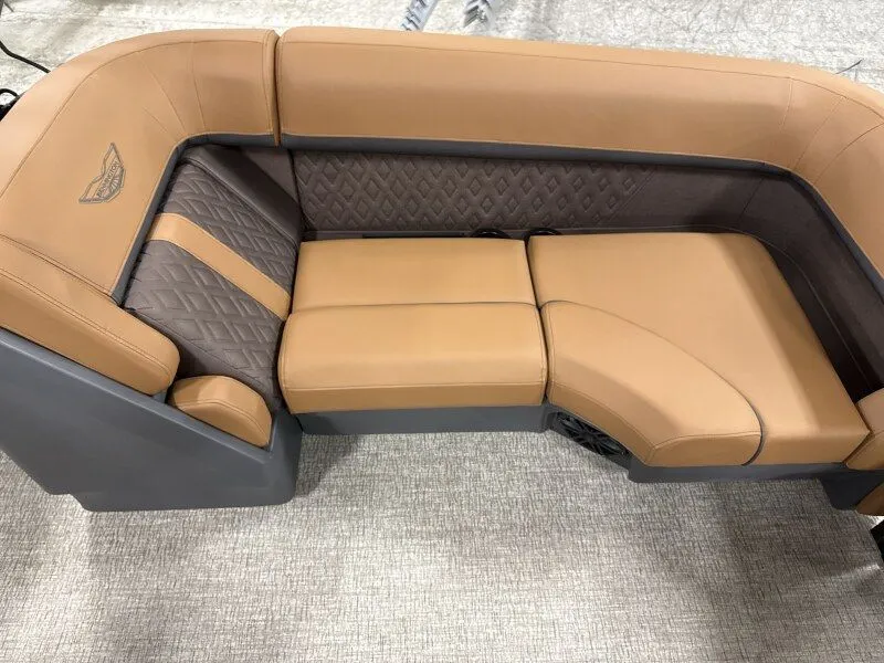 Slide: The Image of Luxurious seating in Bennington 22MFB 2026 boat. - 18