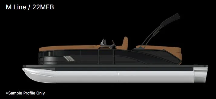 Slide: The Image of Bennington 22MFB pontoon boat, side view, model year 2026. - 22