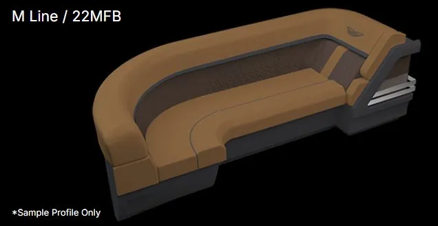 Slide: The Image of Bennington 22MFB 2026 boat seat, brown, M Line design. - 24