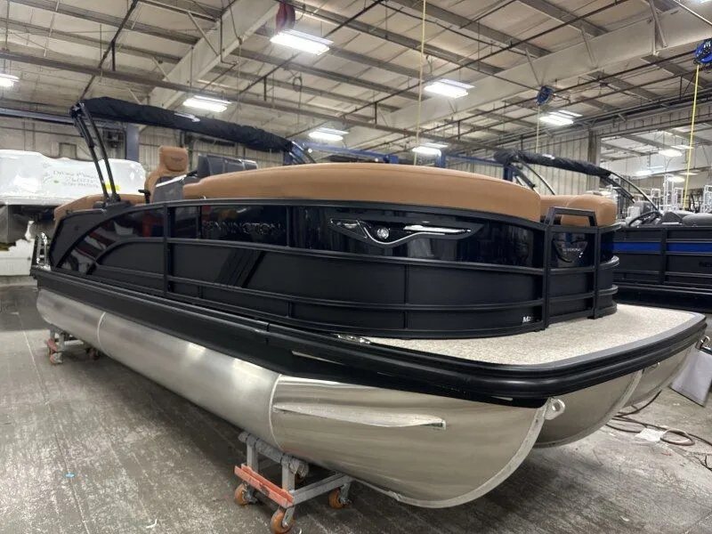 Slide: The Image of Bennington 22MFB 2026 pontoon boat in a workshop. - 3