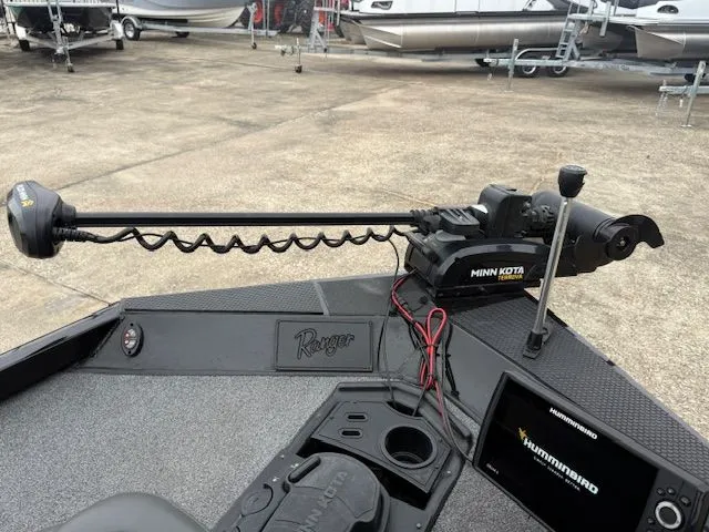 Slide: The Image of 2023 Ranger RT178 boat with Minn Kota trolling motor and Humminbird fish finder. - 25