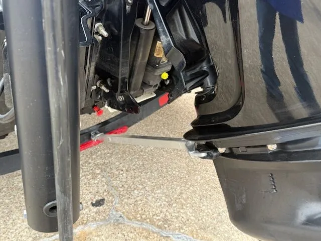 Slide: The Image of Close-up of a 2023 Ranger RT178 boat engine. - 28