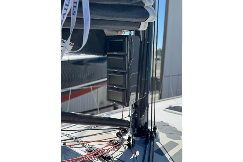 Slide: The Image of 2019 J Boats J/121 sailboat mast with B&G navigation displays. - 26
