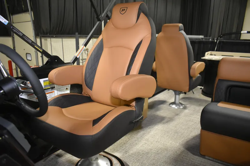 Slide: The Image of Luxurious seating in 2026 Premier 230 Sunsation Angler 2pt boat interior. - 16