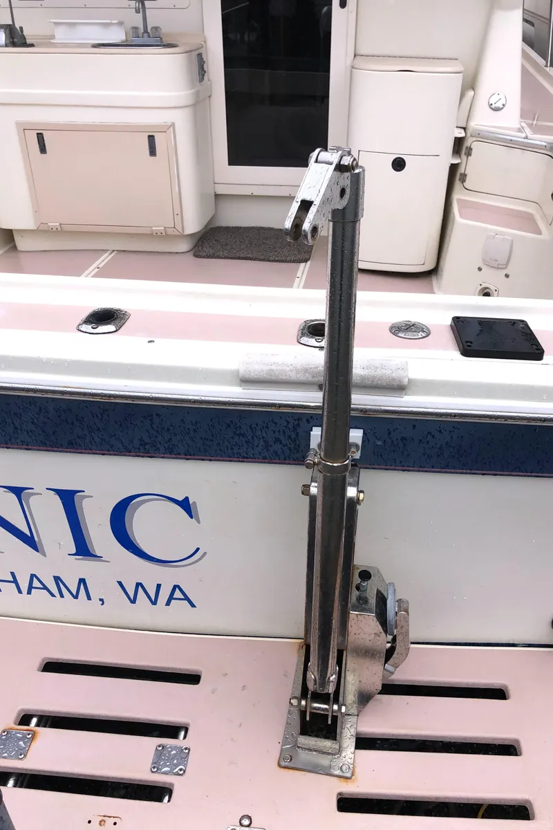 Slide: The Image of Albin 35 Tournament Express 2000 boat deck with mounted equipment, Bellingham, WA. - 3