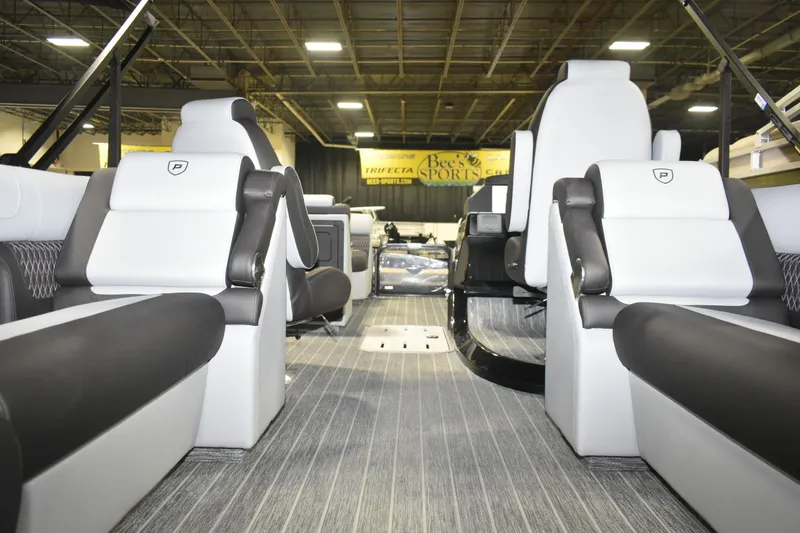 Slide: The Image of 2026 Premier 230 Solaris RF - PTX CL boat interior with luxurious seating and modern design. - 10