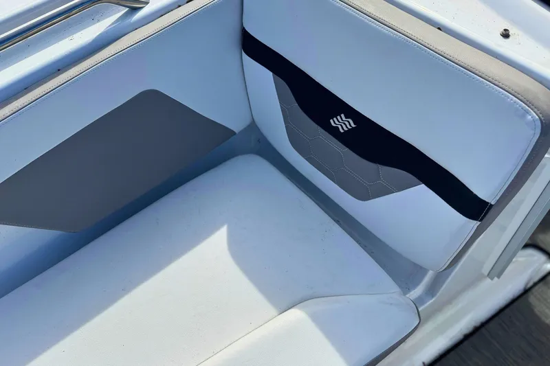 Slide: The Image of 2021 Four Winns HD1 OB boat interior seating with modern design and sleek upholstery. - 23