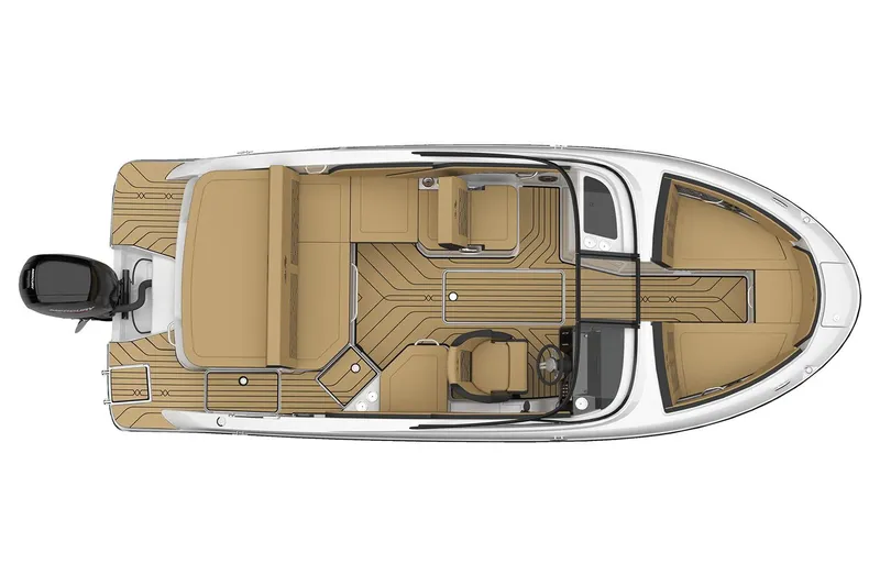 Slide: The Image of Manufacturer Provided Image: 2025 Sea Ray SPX 210 OB boat, top view, spacious deck layout. - 7