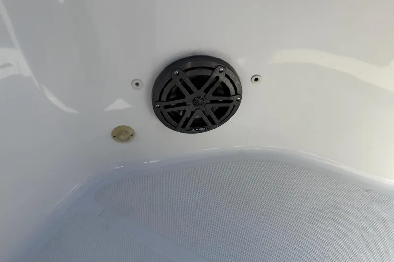 Slide: The Image of 2022 Sea Hunt Ultra 265 SE boat speaker on white interior panel. - 15
